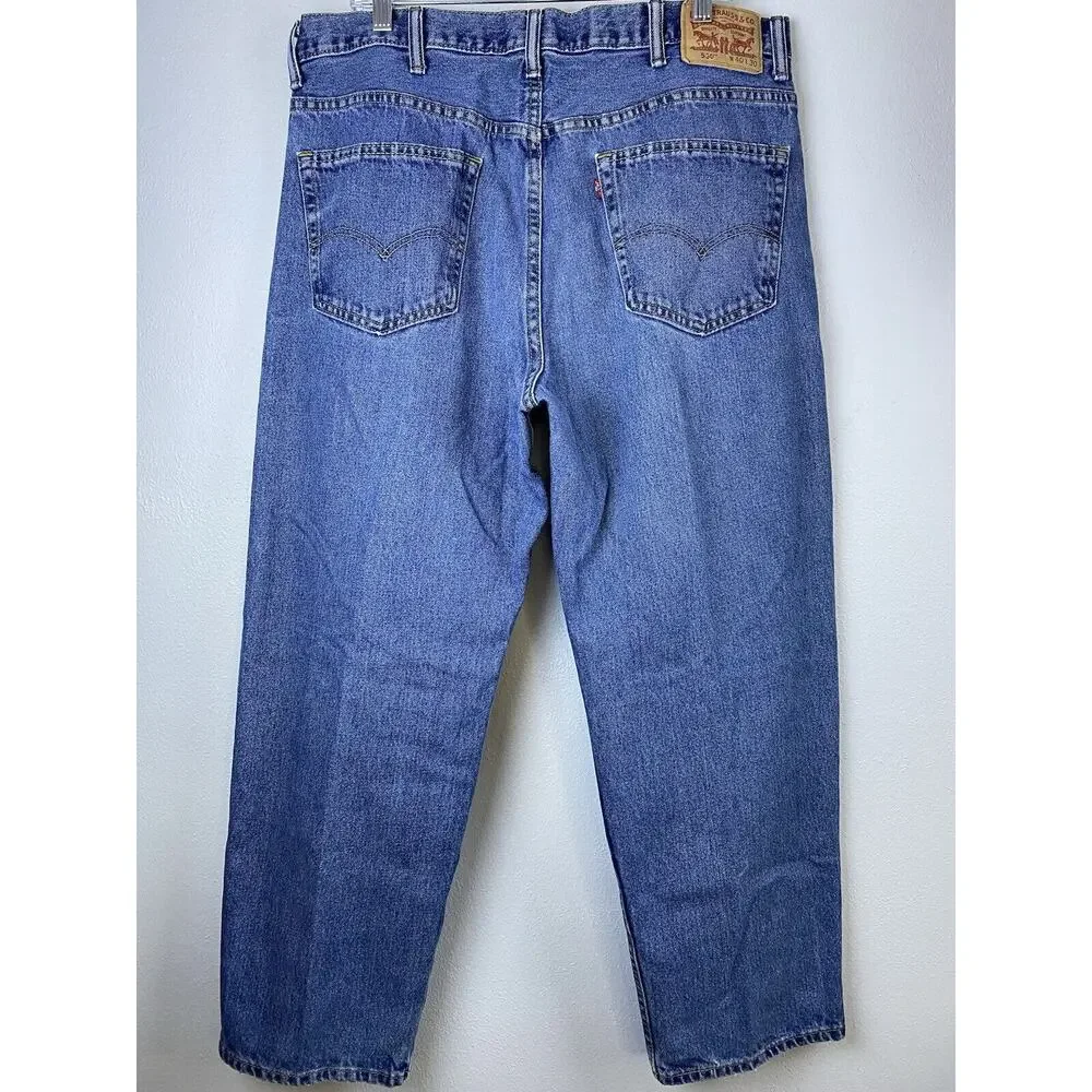 Mens Levis Sz 40 X 30 5 Pkt Straight 550 100% Cotton Medium Wash Denim Jeans